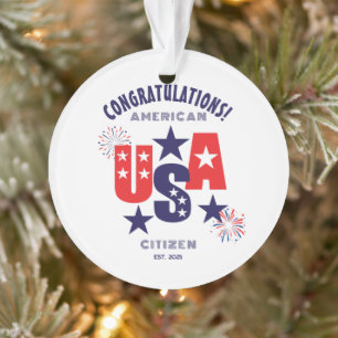 USA Citizenship Herzlichen Glückwunsch American Ca Ornament
