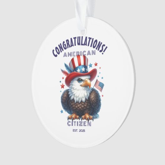 USA Citizenship Herzlichen Glückwunsch American Ca Ornament (Vorderseite)