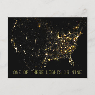 USA City Lights at Night Postkarte