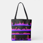 USA City Skylines Neonight Nightlife Tasche (Rückseite)