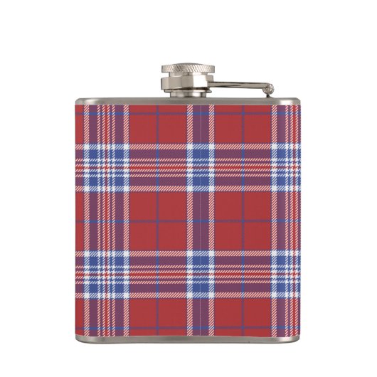 USA Clan Tartan Kariertes Muster Flachmann (Rückseite)