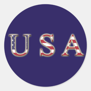 USA Classic Round Sticker, glänzend Runder Aufkleber