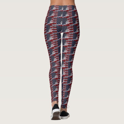 USA Collection Patriotische Weihnachtsbäume Leggin Leggings (Rückseite)