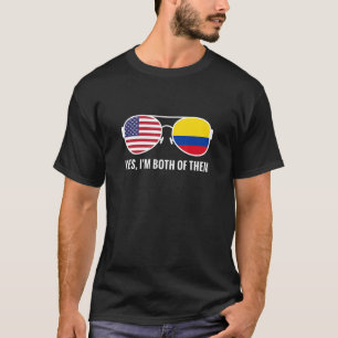 Usa Colombia Flag Sunglasses Colombian Americans T-Shirt