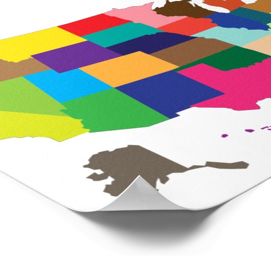 USA Color Map Poster (Ecke)