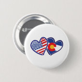 USA-Colorado-Flag-Herz Button (Vorne & Hinten)