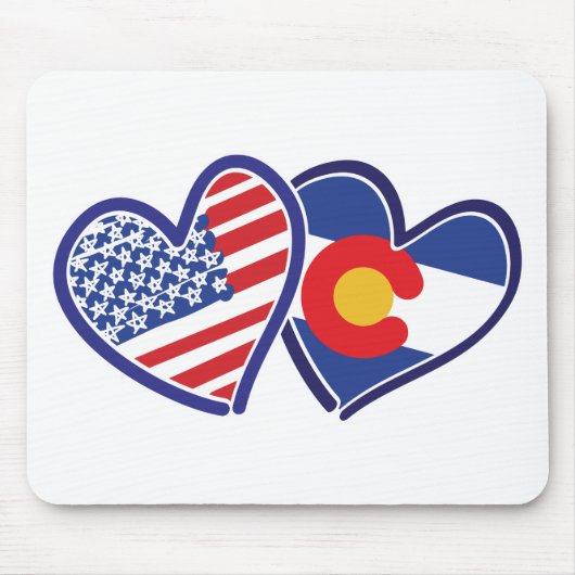 USA-Colorado-Flag-Herz Mousepad (Vorne)