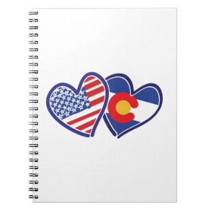 USA-Colorado-Flag-Herz Notizblock