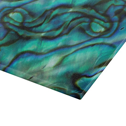 USA, Colorado, Lafayette. Muschel Abalone Schneidebrett (Ecke)