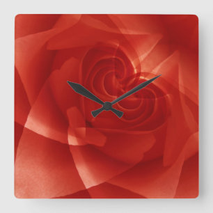 USA, Colorado, Lafayette. Rote Rose Quadratische Wanduhr