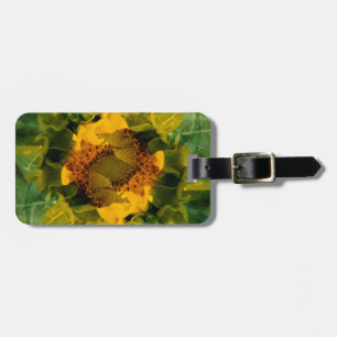 USA, Colorado, Lafayette. Sonnenblumen-Montage Gepäckanhänger