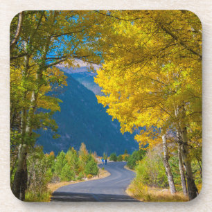 USA, Colorado. Straße flankiert von Espen Untersetzer