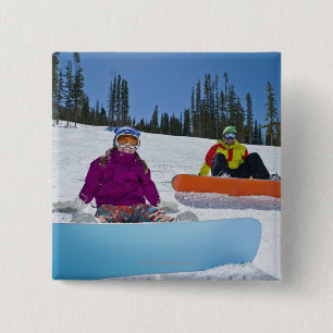 USA, Colorado, Telluride, Vater und Tochter 3 Button