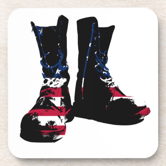 USA Combat Boots Getränkeuntersetzer (Vorderseite)