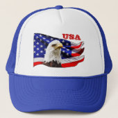 USA Cool Eagle und American Flag Snapback Hat Truckerkappe (Vorderseite)