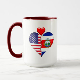 USA Costa Rica Herz Flaggen Hispanic Heritage Tasse