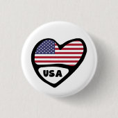 USA Country Code Flag Heart Button, Vereinigte Sta Button (Vorderseite)