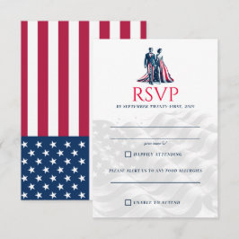 USA Couple RSVP Karte