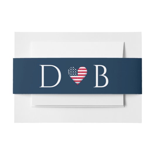 USA Couple Wedding Einladungsbanderole (Vorderseite Beispiel)