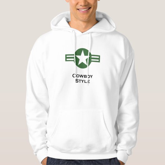 USA Cowboy Style Green Hoodie (Vorderseite)