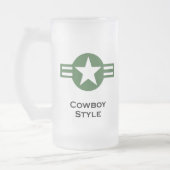 USA Cowboy Style Green Mattglas Bierglas (Links)