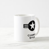 USA Cowboy Style schwarz Kaffeetasse (VorderseiteRechts)