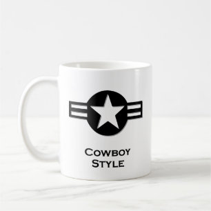 USA Cowboy Style schwarz Kaffeetasse