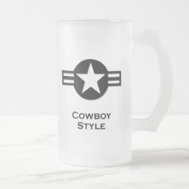 USA Cowboy Style schwarz Mattglas Bierglas