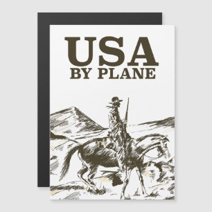 USA Cowboy Travel Poster Magnetkarte