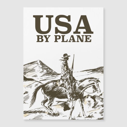 USA Cowboy Travel Poster Magnetkarte (Vorderseite)