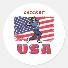 USA Cricket Fan Fast Bowler Runder Aufkleber