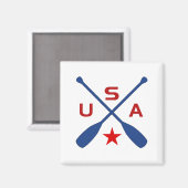 USA Crossed Paddle Oars mit Star Light Color Magnet (Vorderseite/Rückseite)