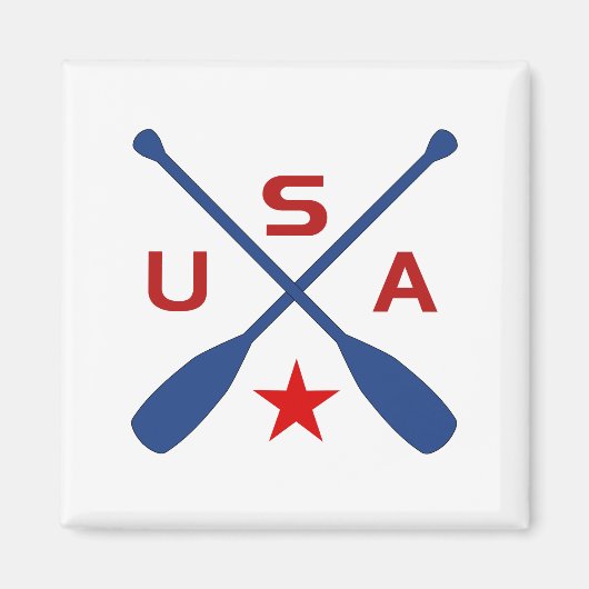 USA Crossed Paddle Oars mit Star Light Color Magnet (Vorne)