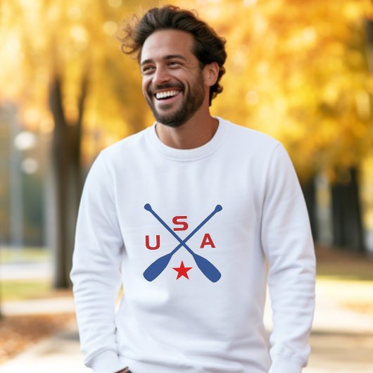 USA Crossed Paddle Oars mit Star Light Color Sweatshirt