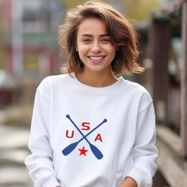 USA Crossed Paddle Oars mit Star Light Color Sweatshirt