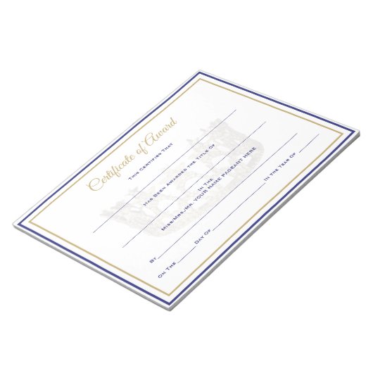 USA Crown Certificates-Award Notizblock (angewinkelt)