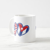 USA CUBA Flag Hearts Kaffeetasse (Vorderseite Links)