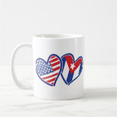 USA CUBA Flag Hearts Kaffeetasse (Links)