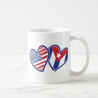 USA CUBA Flag Hearts Kaffeetasse