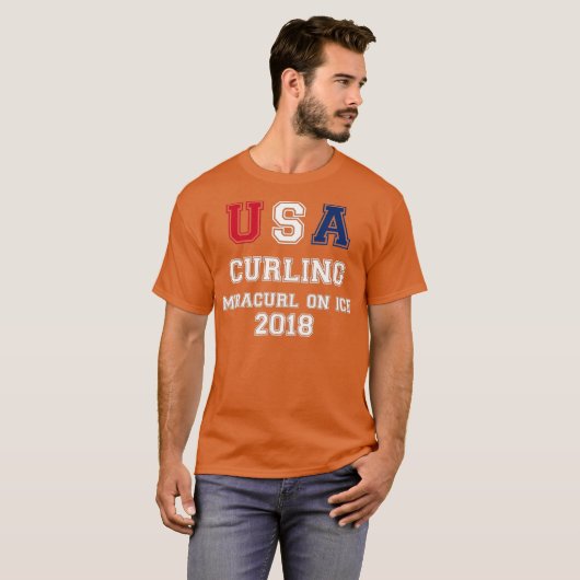 USA Curling Miracurl On Ice 2018 Tshirt (Vorne ganz)