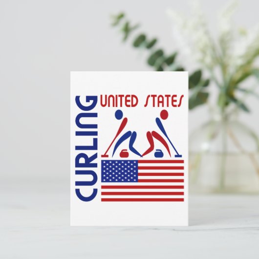 USA Curling Postkarte (Stehend Vorderseite)