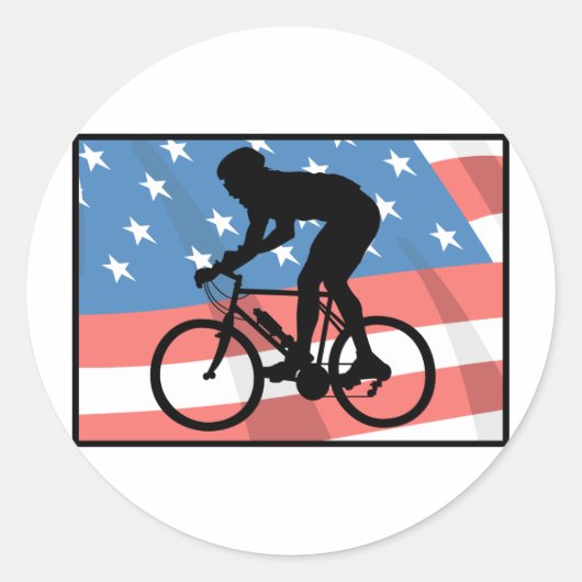 USA Cycling Runder Aufkleber (Vorderseite)