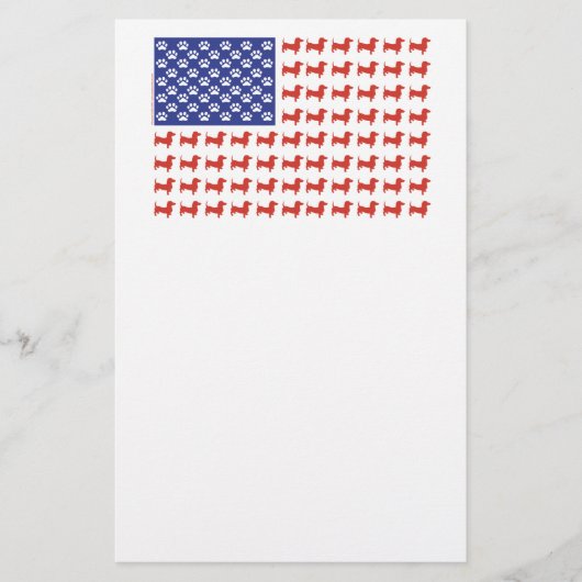 USA-Dackel Briefpapier (Vorderseite)
