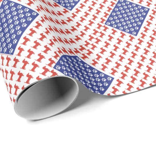 USA-Dackel Geschenkpapier (Rolleneckpunkt)