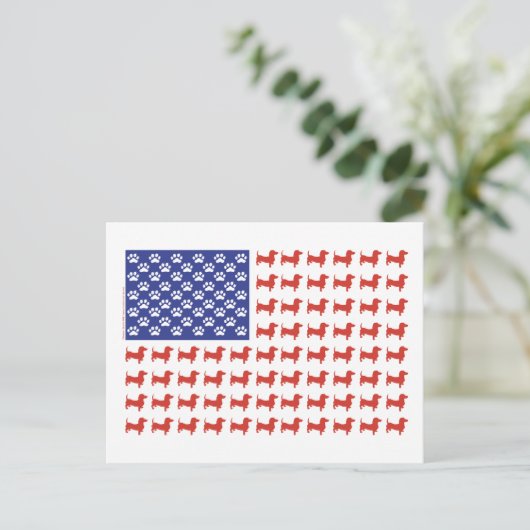 USA-Dackel Postkarte (Stehend Vorderseite)