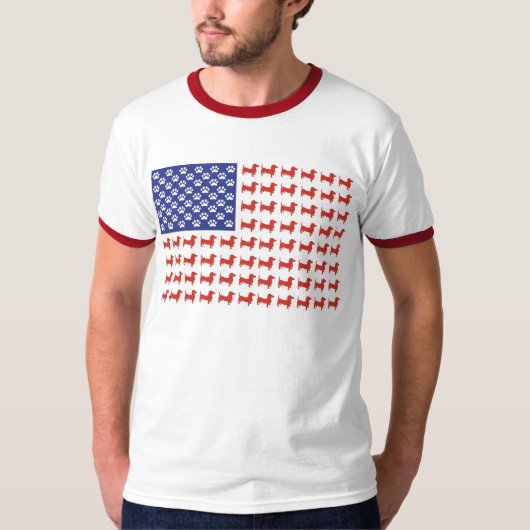 USA-Dackel T-Shirt (Vorderseite)