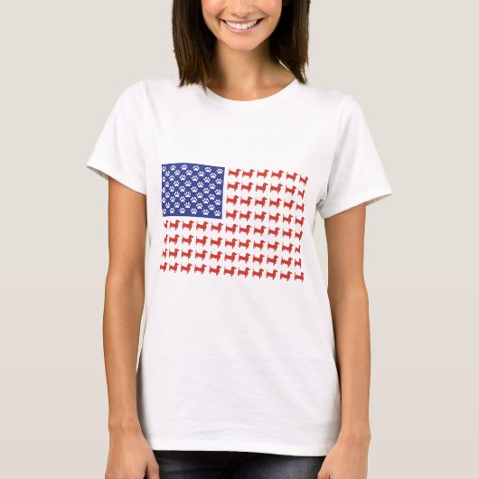 USA-Dackel T-Shirt (Vorderseite)