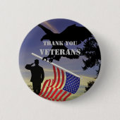 USA Danke Veterans Custom Size Button Button (Vorderseite)