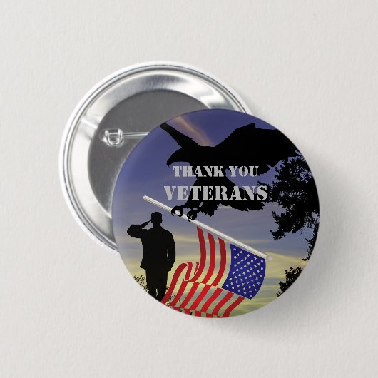 USA Danke Veterans Custom Size Button Button (Vorne & Hinten)