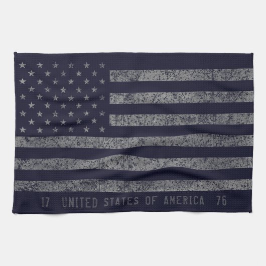 USA Dark Blue Vintag American Flag Geschirrtuch (Horizontal)